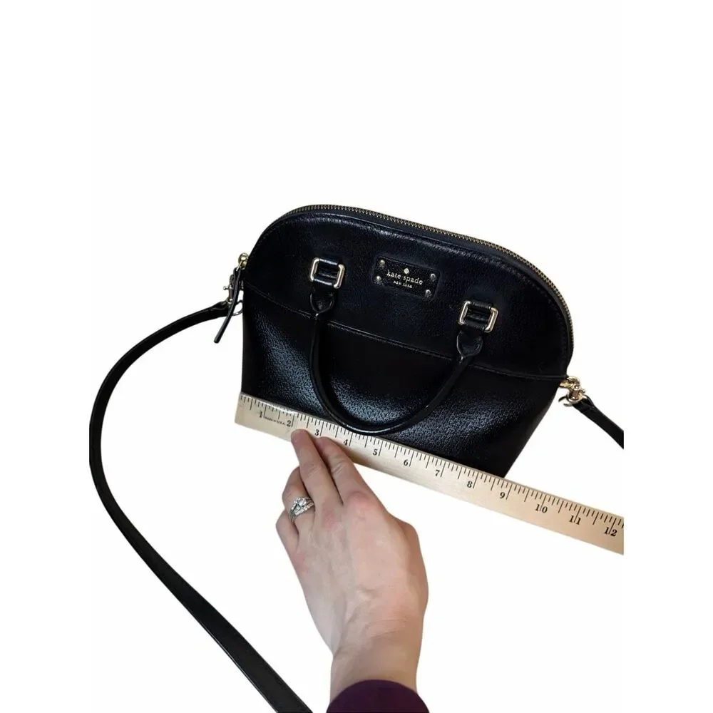KATE SPADE CARLI LEATHER CROSSBODY MEDIUM‎ SATCHEL BLACK BAG
